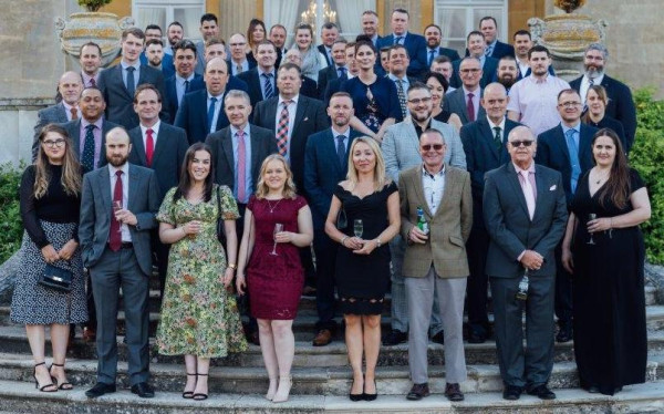 Participants on the steps of the Luton Hoo Hotel